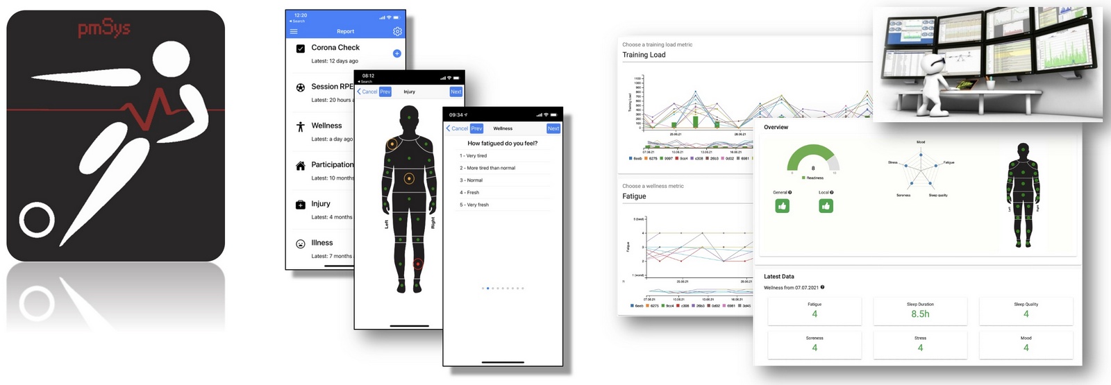 pmSys Mobile App Interface